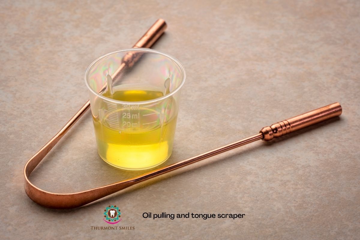 tongue scraper and coconut oil